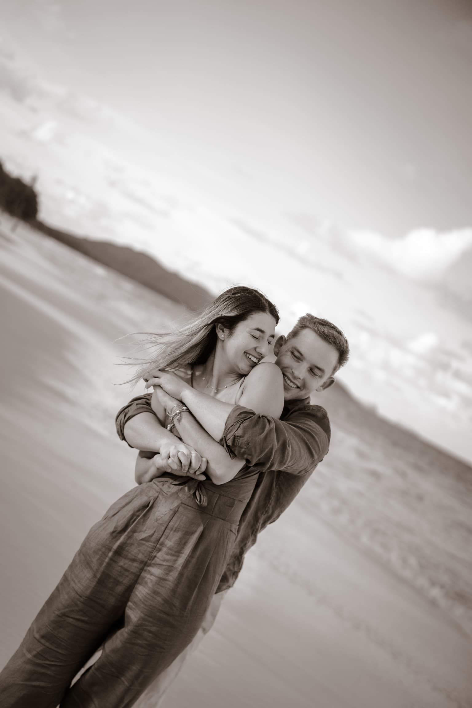 Warm sepia-toned embrace — Hawaii, December 2025