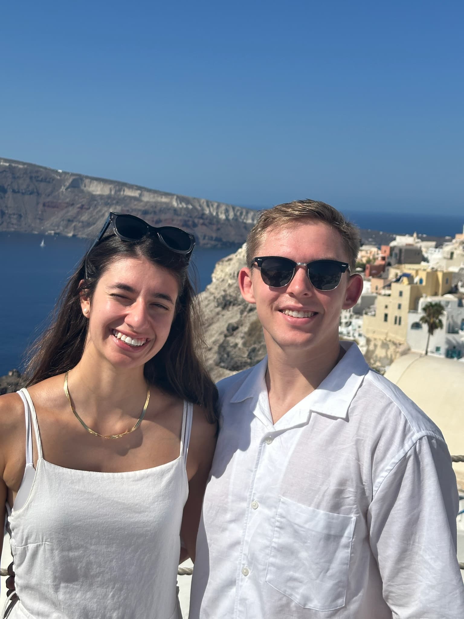 Overlooking the Santorini caldera
